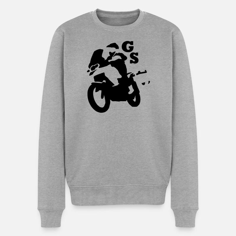 gs_einfarb - Männer Premium Bio Pullover - Grau meliert