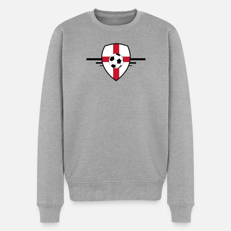 England Fußball - Männer Premium Bio Pullover - Grau meliert