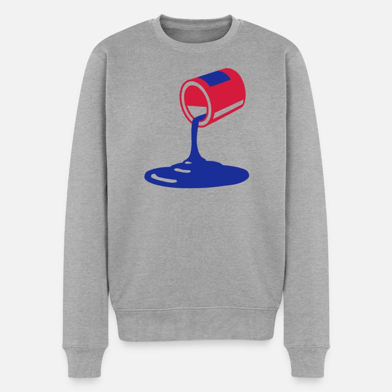 Farbe - Männer Premium Bio Pullover - Grau meliert