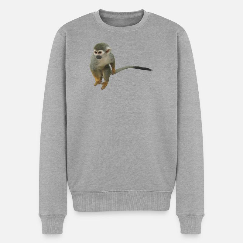 singe - Pull Premium bio Homme - gris chiné