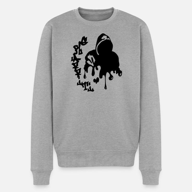 Graffiti - Männer Premium Bio Pullover - Grau meliert
