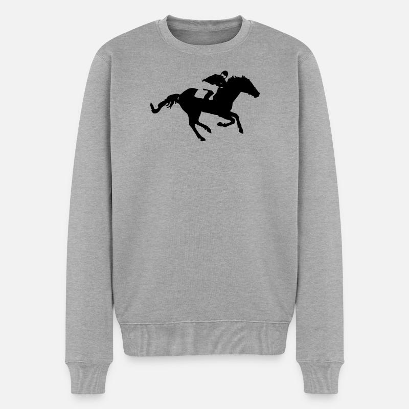 pferd_3 - Pull Premium bio Homme - gris chiné