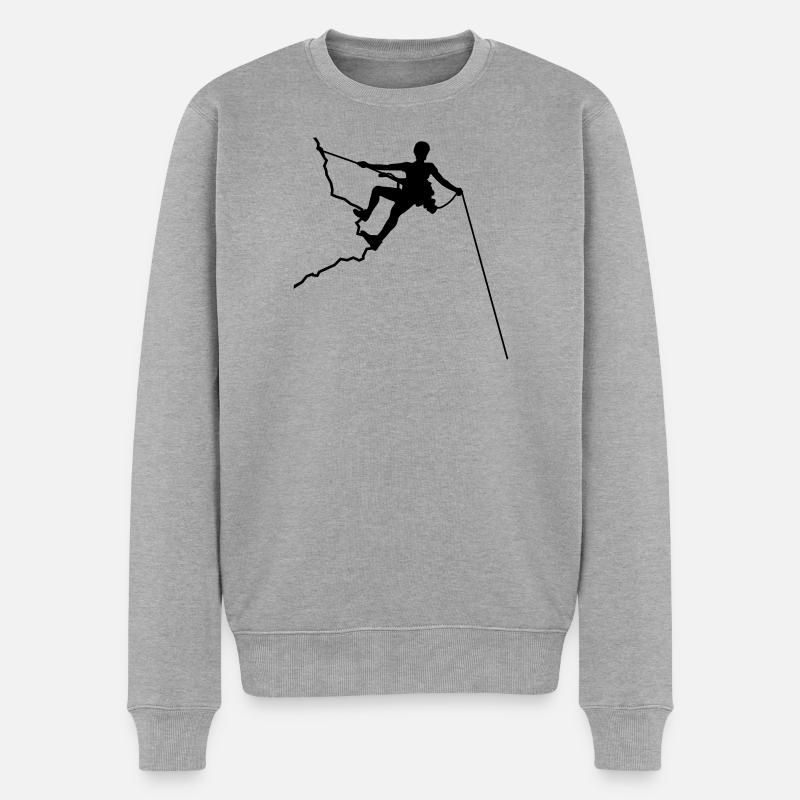 Bergsteiger - Männer Premium Bio Pullover - Grau meliert