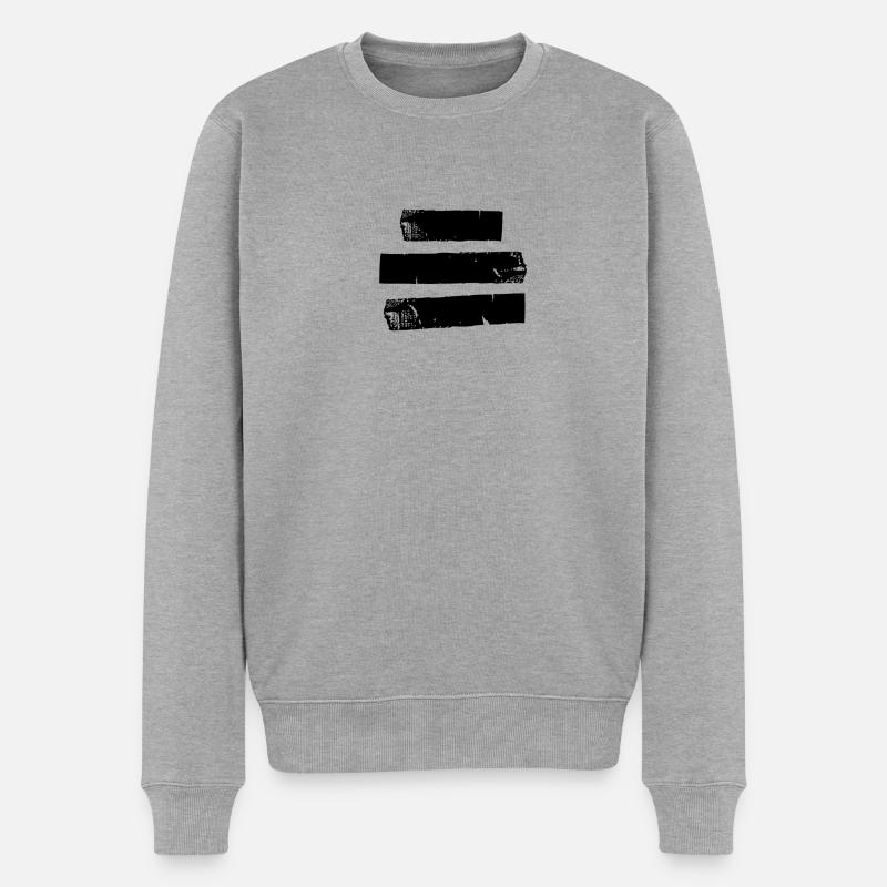 Balken - Männer Premium Bio Pullover - Grau meliert