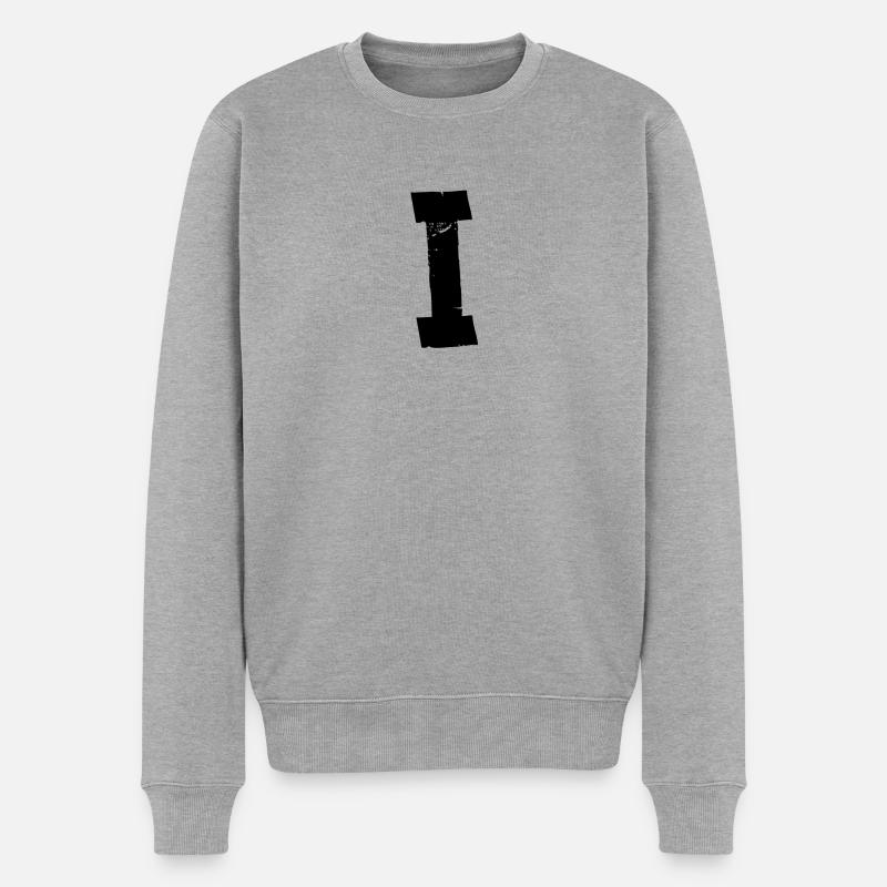 Bande I-1 - Pull Premium bio Homme - gris chiné