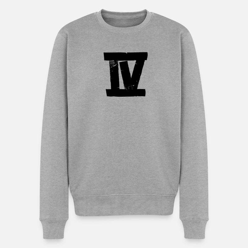 IV - 4 - Tape - Männer Premium Bio Pullover - Grau meliert
