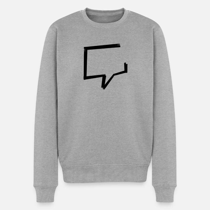 Sprechblase - Tape - Männer Premium Bio Pullover - Grau meliert