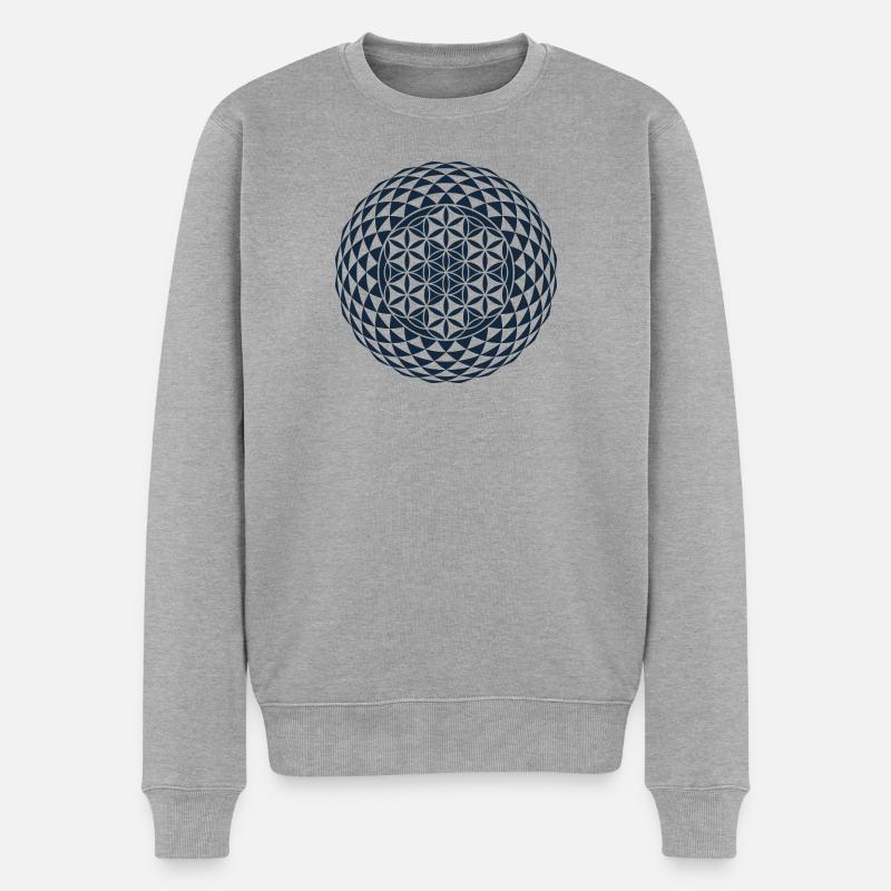 Torus, Heilige Geometrie - Männer Premium Bio Pullover - Grau meliert
