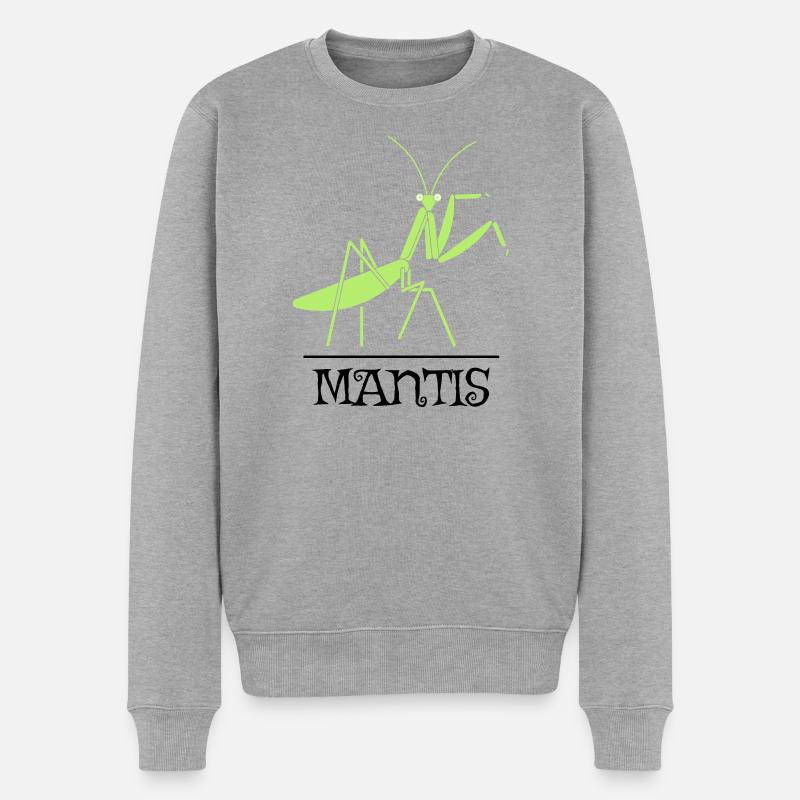 Gottesanbeterin – Mantis Insekt Natur - Männer Premium Bio Pullover - Grau meliert