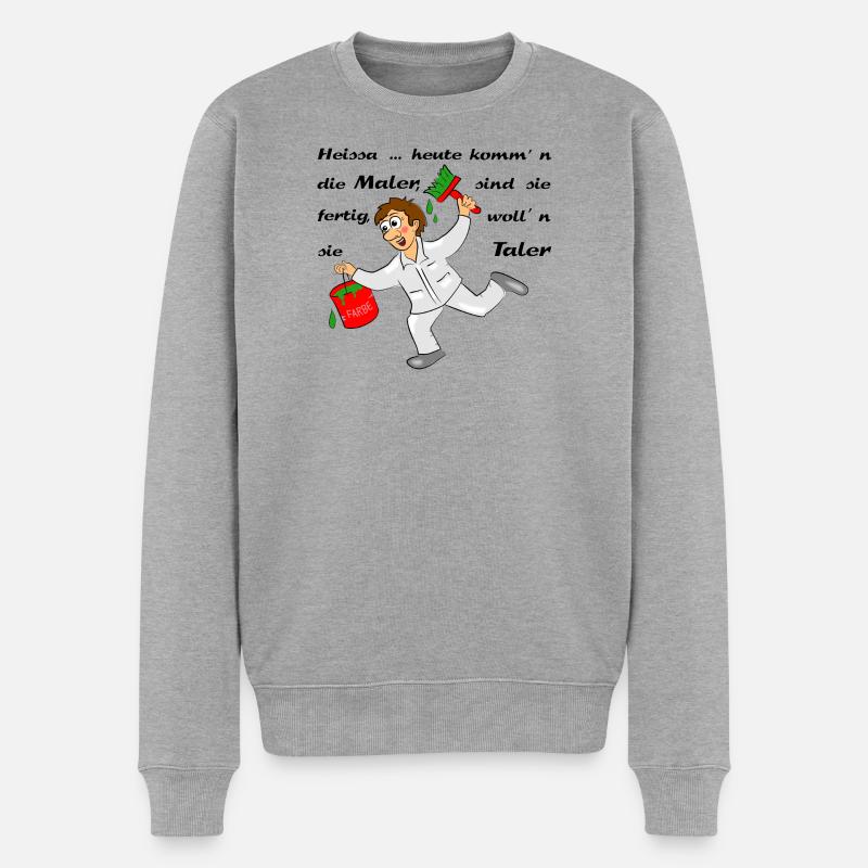 maler handwerk - Männer Premium Bio Pullover - Grau meliert