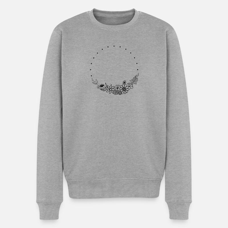 Blumenkreis - Männer Premium Bio Pullover - Grau meliert
