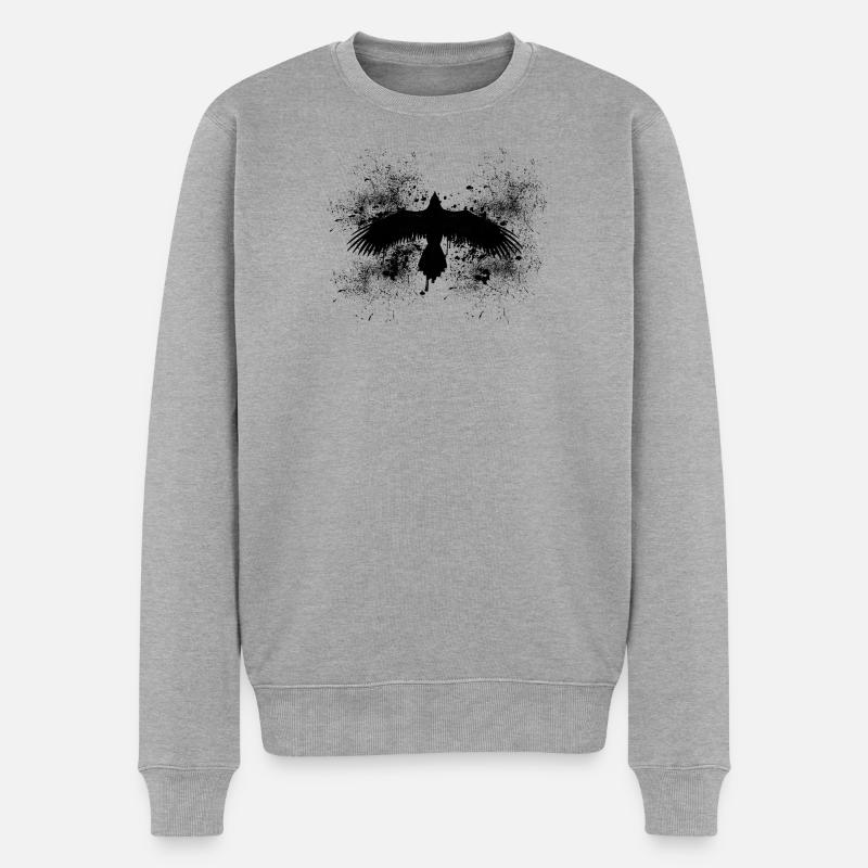 Raben Gesichtsmaske - Männer Premium Bio Pullover - Grau meliert