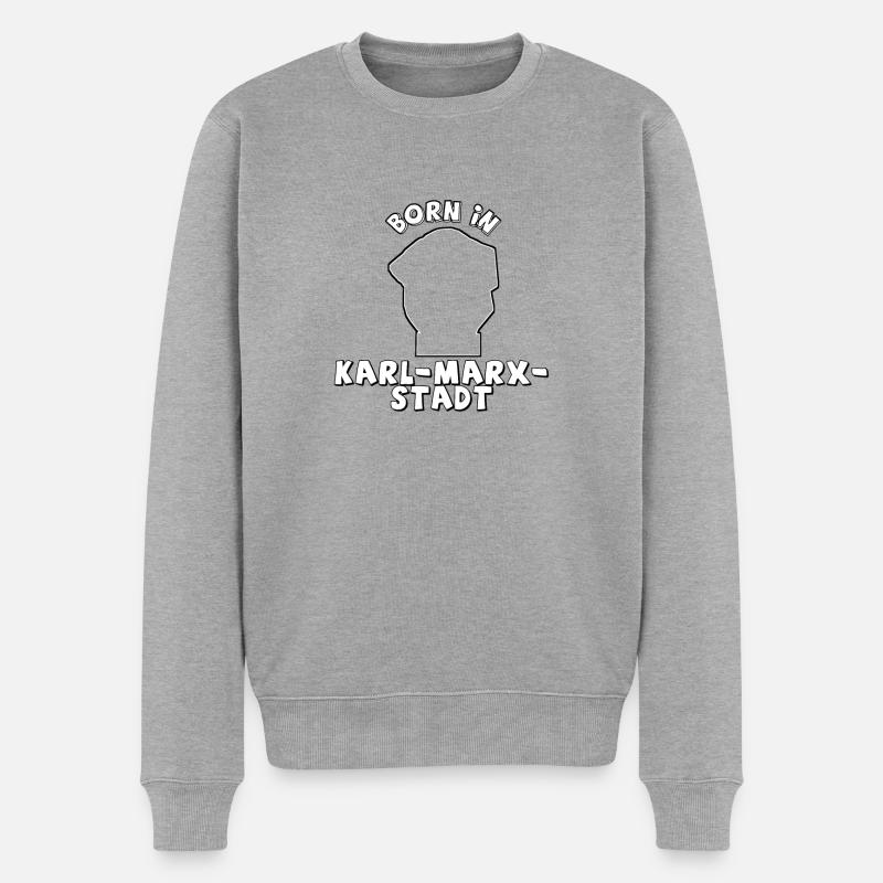 born in Karl Marx Stadt (jetzt Chemnitz) - Männer Premium Bio Pullover - Grau meliert