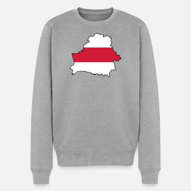 Silhouette de Biélorussie - Pull Premium bio Homme - gris chiné