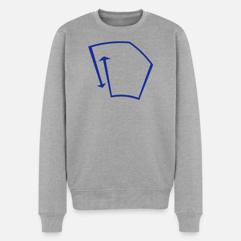 Pfeile blau Umweg - Männer Premium Bio Pullover - Grau meliert
