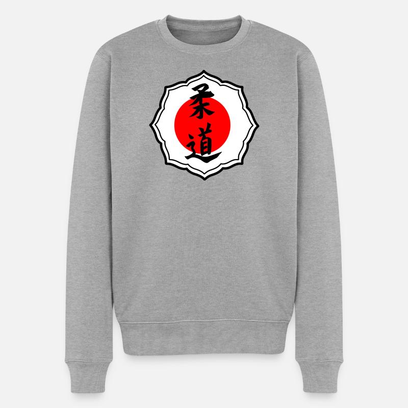 Judo Kanji Emblem in Kodokan Zeichen - Männer Premium Bio Pullover - Grau meliert