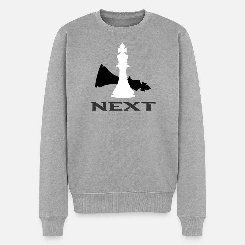 Schach - Männer Premium Bio Pullover - Grau meliert