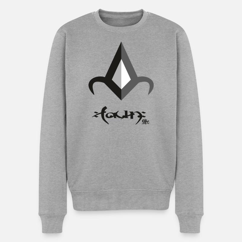 Faun - Männer Premium Bio Pullover - Grau meliert