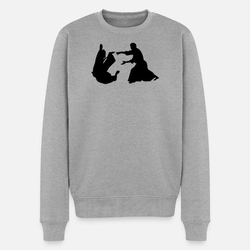 Lancer d’Aïkido - Pull Premium bio Homme - gris chiné