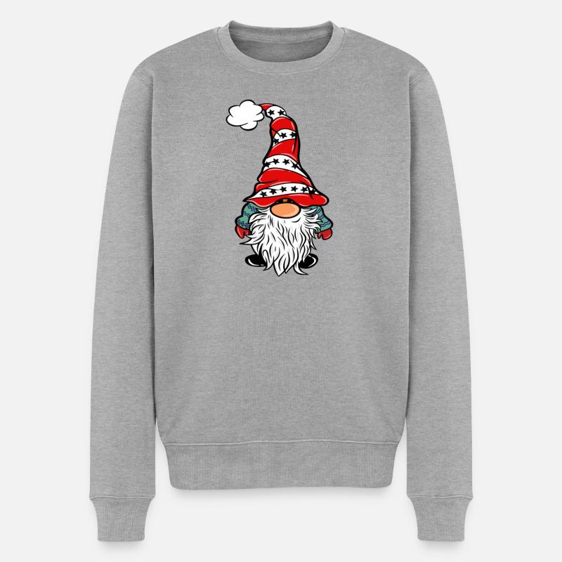 Gnome Gnome de Noël - Pull Premium bio Homme - gris chiné