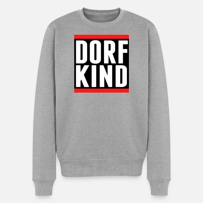 dorf dorfkind aufkleber sticker dorfi stadt - Männer Premium Bio Pullover - Grau meliert