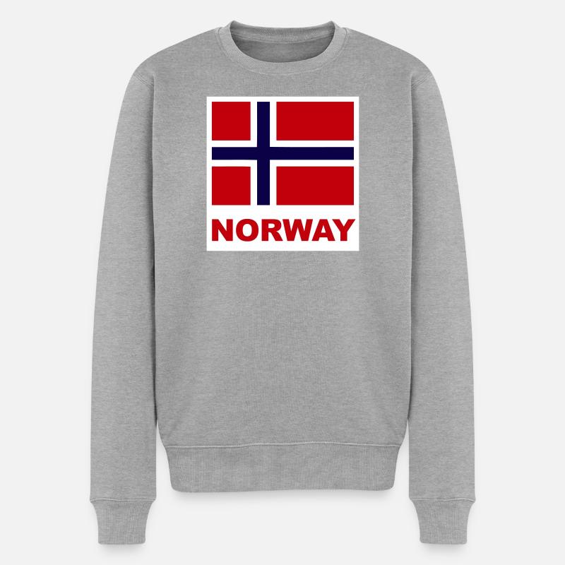 Norwegen Norwegen Flagge - Männer Premium Bio Pullover - Grau meliert