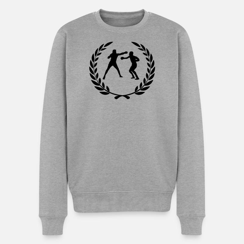 Boxen - Männer Premium Bio Pullover - Grau meliert