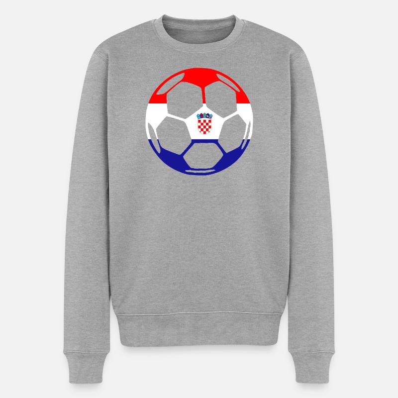 ballCROATIA - Männer Premium Bio Pullover - Grau meliert