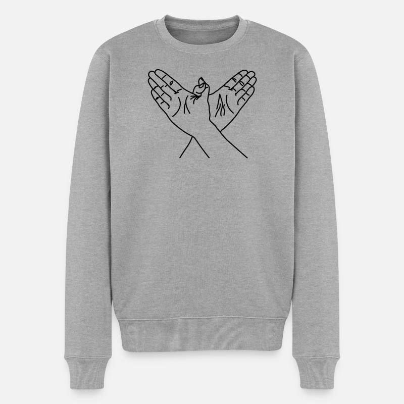 Liberté des gestes de la main - Pull Premium bio Homme - gris chiné