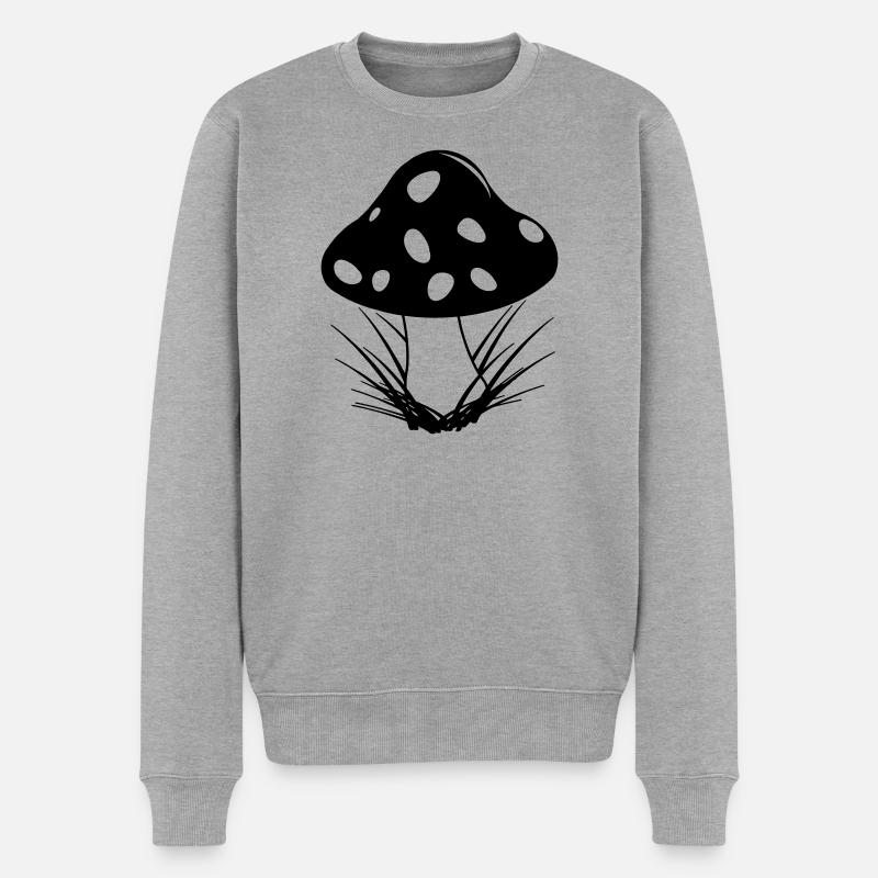 Champignon d’automne avec des points blancs - Pull Premium bio Homme - gris chiné