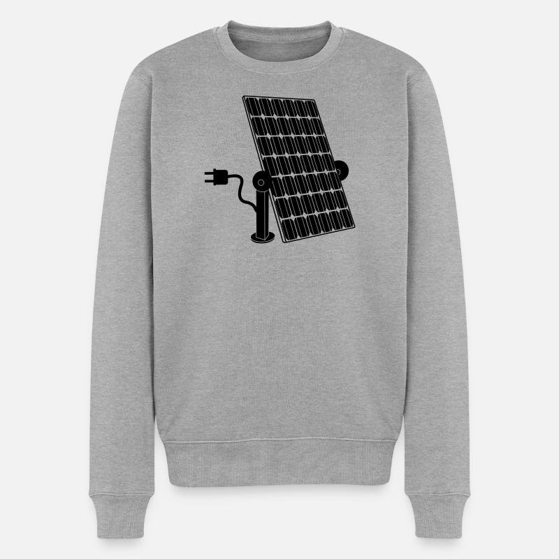 Panneau solaire avec prise - Pull Premium bio Homme - gris chiné