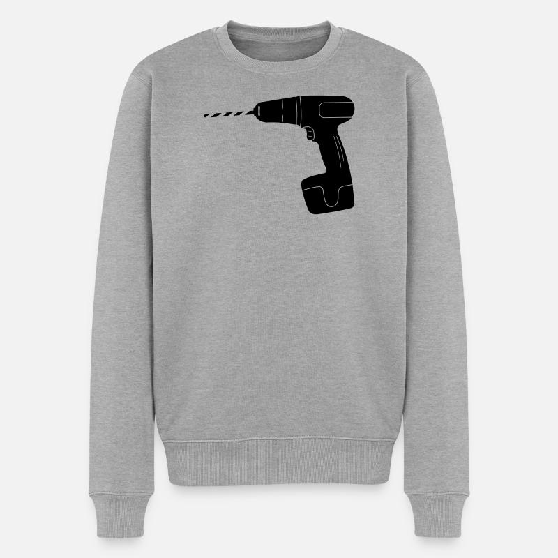 Logo de perceuse à outils - Pull Premium bio Homme - gris chiné