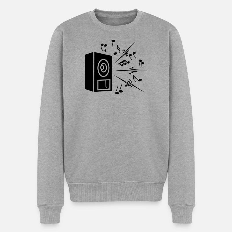Spieluhr mit viel lauter Musik - Männer Premium Bio Pullover - Grau meliert