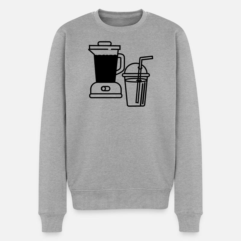 Mixer und Smoothie - Männer Premium Bio Pullover - Grau meliert
