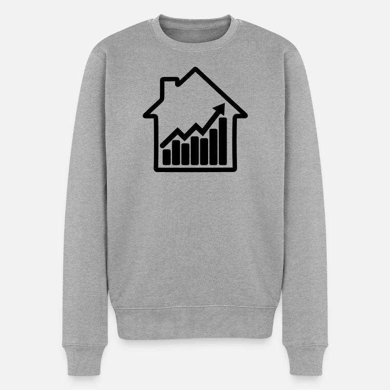 Aktienchart für den Wohnungsmarkt - Männer Premium Bio Pullover - Grau meliert