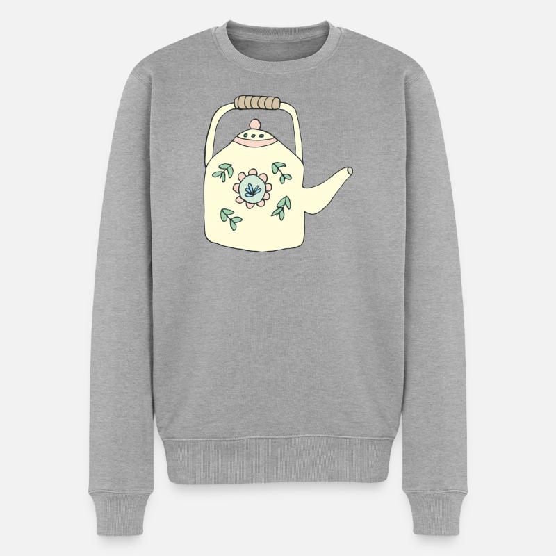 teekanne - Männer Premium Bio Pullover - Grau meliert
