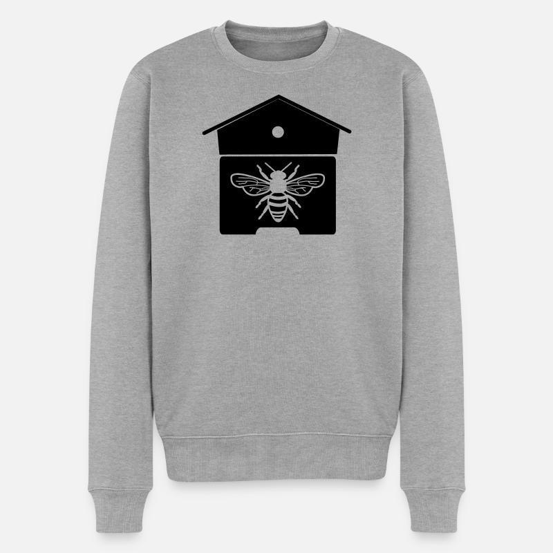 Bienenhaus oder Bienennest - Männer Premium Bio Pullover - Grau meliert