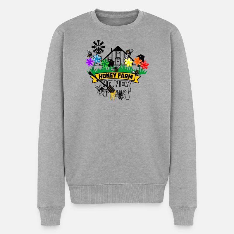 Honigfarm - Männer Premium Bio Pullover - Grau meliert