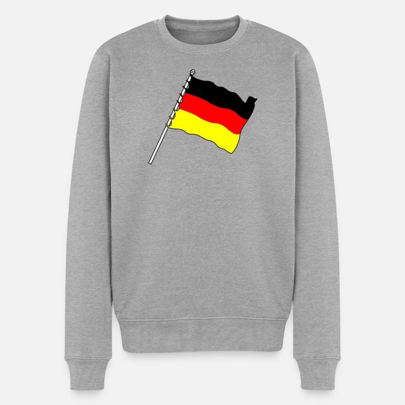 Flagge Deutschland - Männer Premium Bio Pullover - Grau meliert