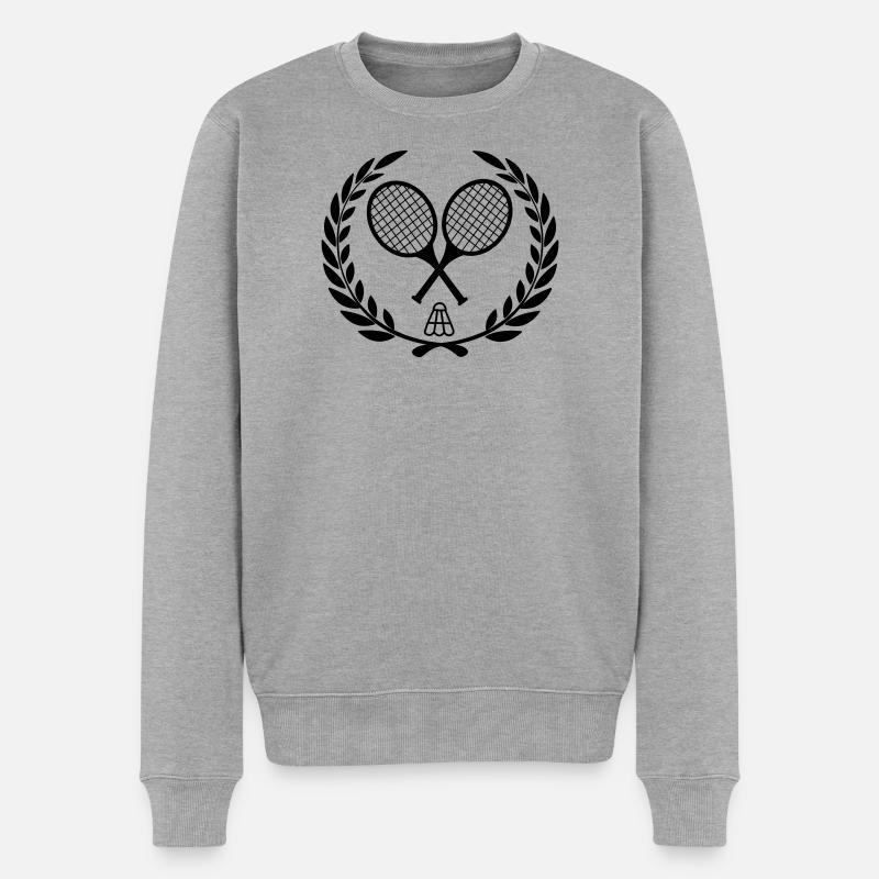Raquettes de badminton et tireur - Pull Premium bio Homme - gris chiné