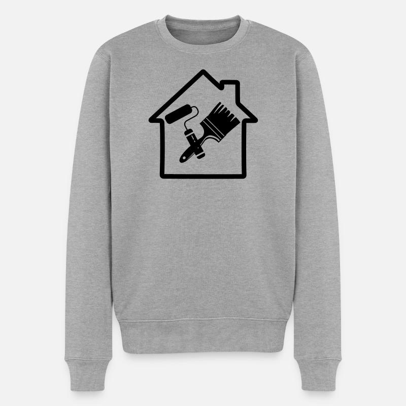Anstreicher - Männer Premium Bio Pullover - Grau meliert