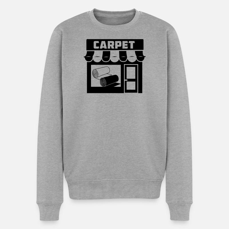 Teppichrollen-Logo im Geschäft - Männer Premium Bio Pullover - Grau meliert