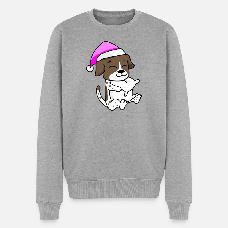 Hund Hunderasse Deutsch Kurzhaar - Männer Premium Bio Pullover - Grau meliert
