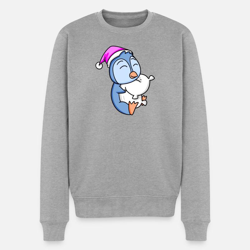 Pingouin avec oreiller - Pull Premium bio Homme - gris chiné