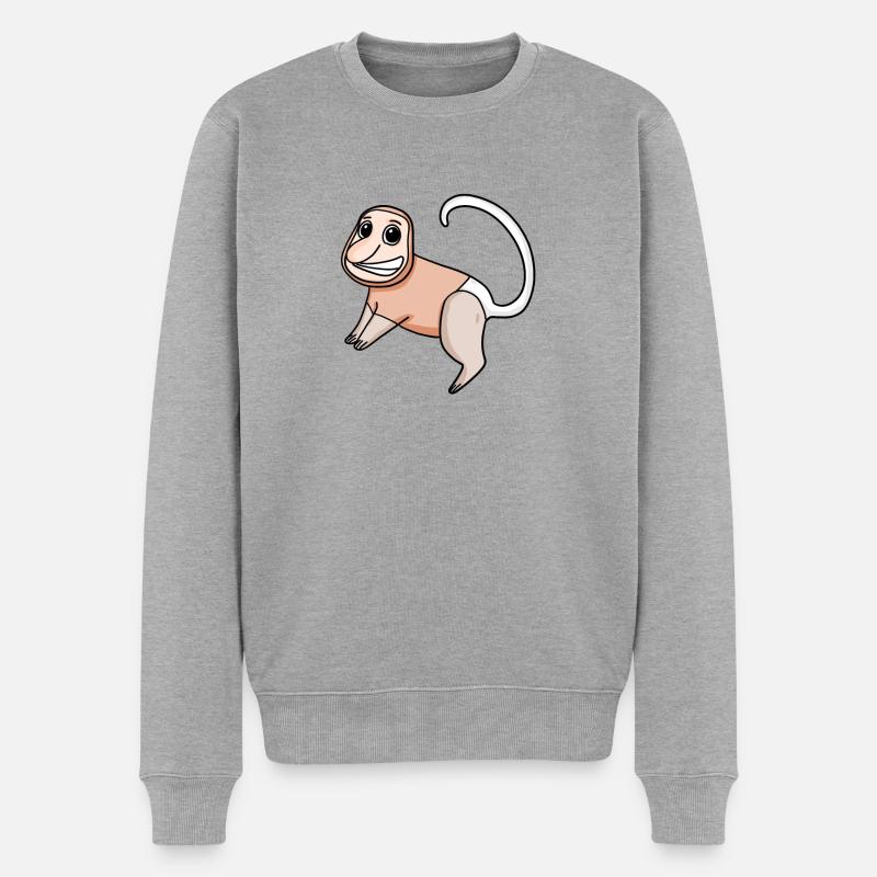 Proboscis Singe Singe Singe - Pull Premium bio Homme - gris chiné