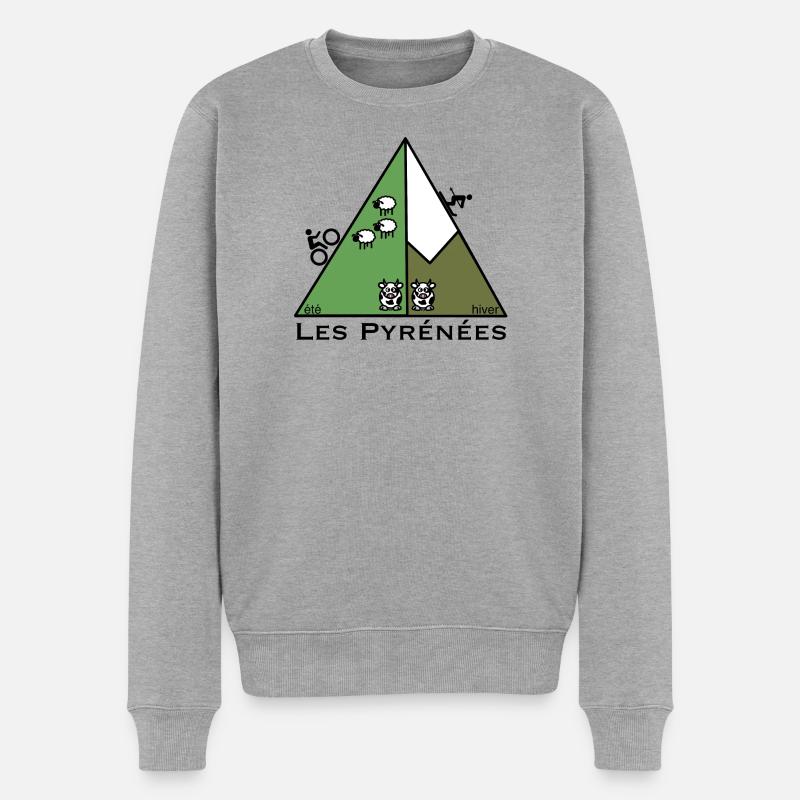 Été hiver dans les Pyrénées - Pull Premium bio Homme - gris chiné