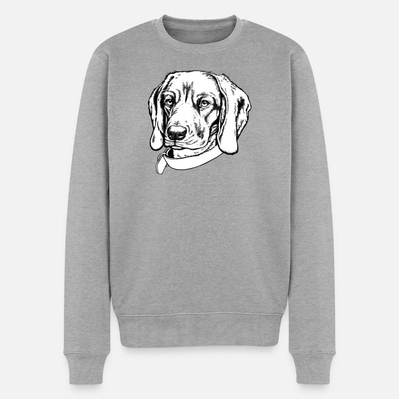 BGS Portrait sw - Männer Premium Bio Pullover - Grau meliert