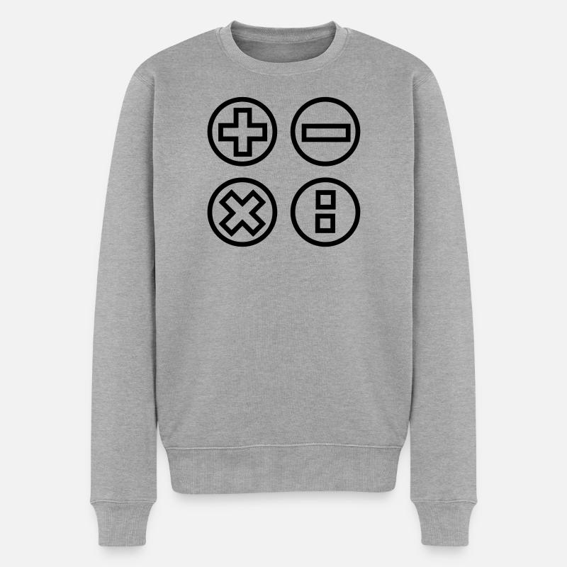 Logo mit vier Emblemen berechnen Schattenbild - Männer Premium Bio Pullover - Grau meliert