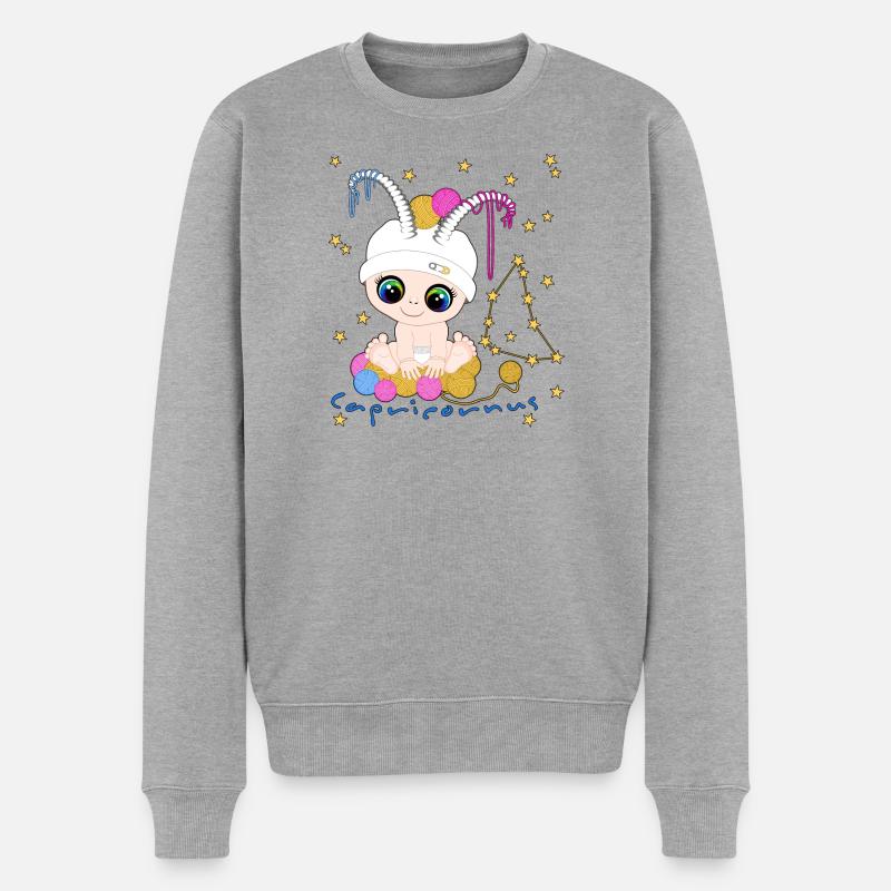 sternzeichen_capricornus - Männer Premium Bio Pullover - Grau meliert