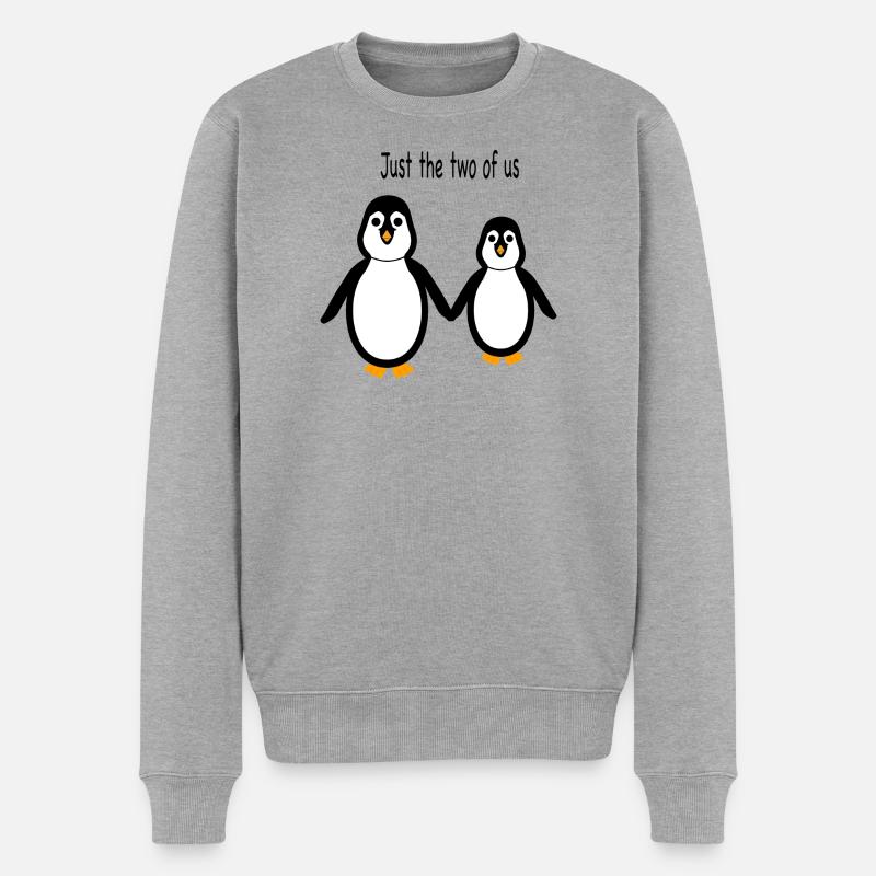 Pinguin - Zwei von uns - Männer Premium Bio Pullover - Grau meliert